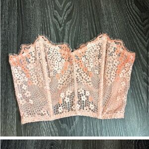 VS pink floral corset XS